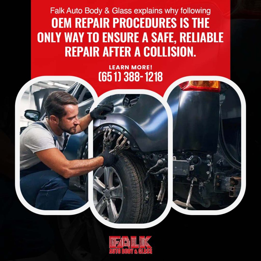 technician performing OEM collision repair on vehicle ensuring safe and reliable auto body restoration